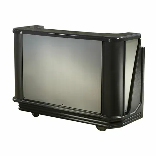 Cambro Cambro BAR730DS770 Cambar 80 lb. Center Ice Sink Black and Gray 7-Bottle Speed Rail Portable Bar