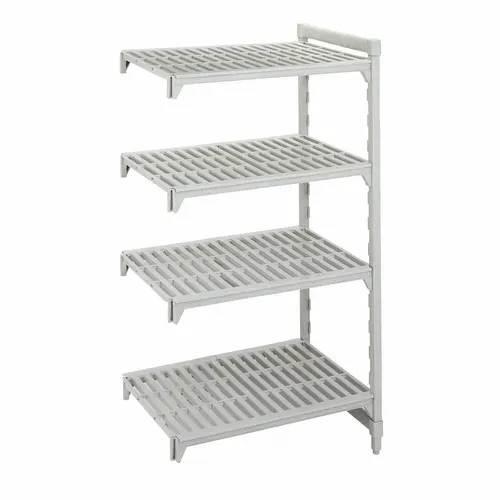 Cambro Cambro CPA214272V4480 Camshelving® Premium Series NSF 4-Tier Add-On Shelving Unit with (4) Vented Polypropylene Shelf Plates and 800 lbs. Capacity - 42"W x 21"D x 72"H