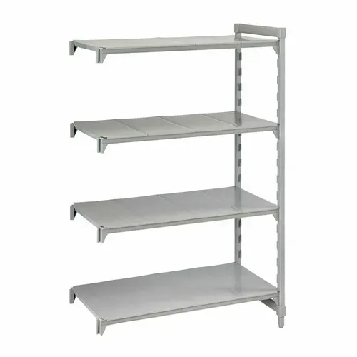 Cambro Cambro CPA245484S4PKG Camshelving® Premium Series NSF 4-Tier Add-On Shelving Unit with (4) Solid Polypropylene Shelf Plates and 600 lbs. Capacity - 54"W x 24"D x 84"H