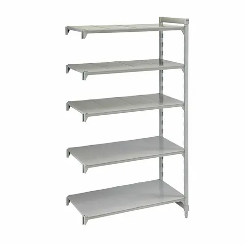 Cambro Cambro CPA247284S5PKG Camshelving® Premium Series NSF 5-Tier Add-On Shelving Unit with (5) Solid Polypropylene Shelf Plates and 600 lbs. Capacity - 72"W x 24"D x 84"H