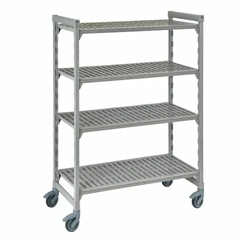 Cambro Cambro CPMU244867V4480 Camshelving® Premium Series NSF 4-Tier Mobile Starter Shelving Unit with (4) Vented Polypropylene Shelf Plates and 750 lbs. Capacity - 48"W x 24"D x 67"H