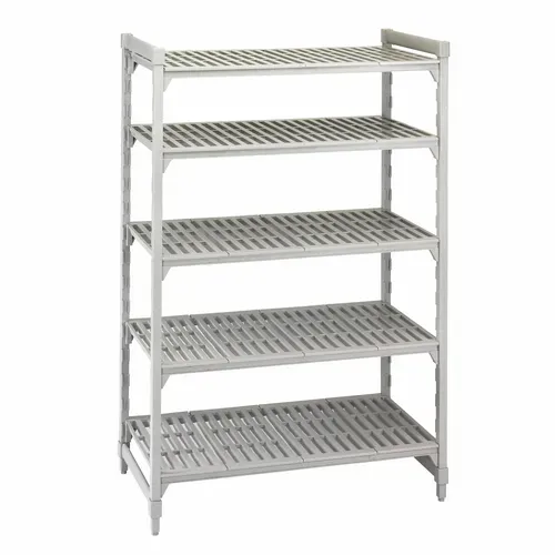Cambro Cambro CPU184264V5480 Camshelving® Premium Series NSF 5-Tier Starter Shelving Unit with (5) Vented Polypropylene Shelf Plates and 800 lbs. Capacity - 42"W x 18"D x 64"H