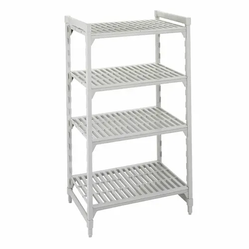 Cambro Cambro CPU243064V4480 Camshelving® Premium Series NSF 4-Tier Starter Shelving Unit with (4) Vented Polypropylene Shelf Plates and 800 lbs. Capacity - 30"W x 24"D x 64"H