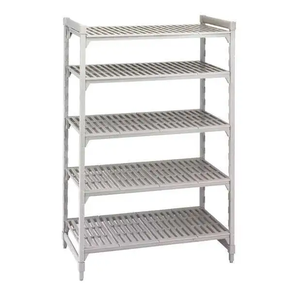 Cambro CPU243672V5480 Camshelving® Premium Series NSF 5-Tier Starter Shelving Unit with (5) Vented Polypropylene Shelf Plates and 800 lbs. Capacity - 36"W x 24"D x 72"H