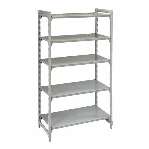 Cambro Cambro CPU246084S5PKG Camshelving® Premium Series NSF 5-Tier Starter Shelving Unit with (5) Solid Polypropylene Shelf Plates and 600 lbs. Capacity - 60"W x 24"D x 84"H