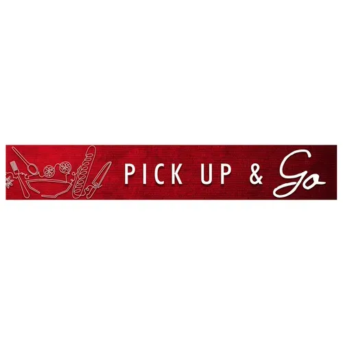 Cambro Cambro CSFLEXMERCH4000 Camshelving® Flex Station Merchandiser Signs,  "Pick Up & Go"