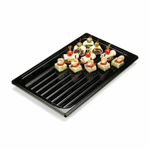 Cambro Cambro DT1220CW110 Black Polycarbonate Rectangular Market Display Tray - 12" x 20"