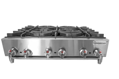 Connerton Connerton CHP-636-S 6 Burner Countertop Gas Hotplate / Range with Manual Controls - 168,000 BTU