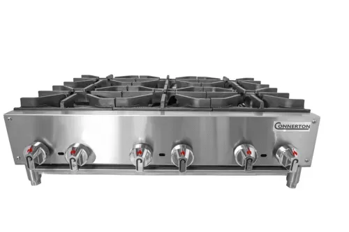 Connerton CHP-848-S 8 Burner Countertop Gas Hotplate / Range with Manual Controls - 224,000 BTU