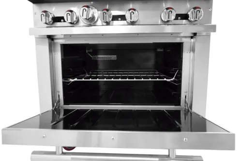 Connerton CN36-2-24G Restaurant Gas Range, with 2 Burners (1) 24" Griddle and Bake-n-Roast Oven - 203,000 BTU