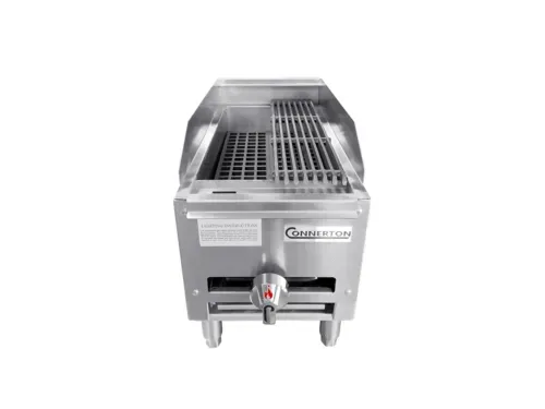 Connerton Connerton RLRB-23-12L-S 12.00" Gas Countertop Standard Duty Lava Rocks Charbroiler with Manual Control - 12000 - 55000