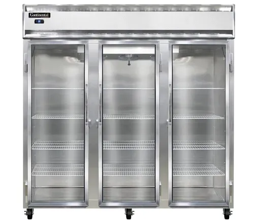 Continental Refrigerator 3RNSAGD 78'' 3 Section Door Reach-In Refrigerator