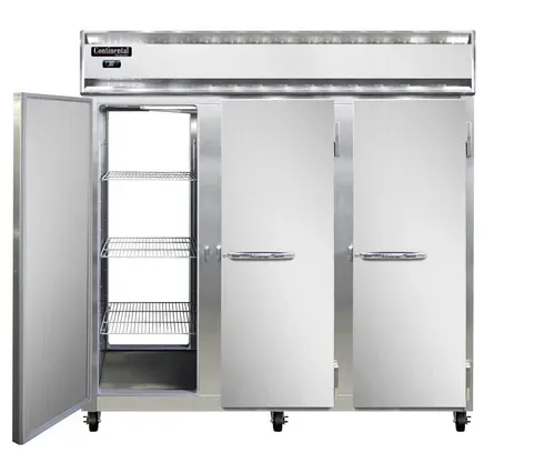 Continental Refrigerator 3RNSAPT 78'' Section Door Pass-Thru Refrigerator
