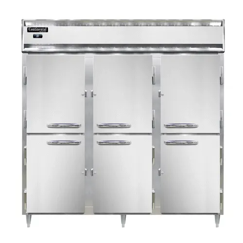 Continental Refrigerator D3RNHD 78'' 3 Section Door Reach-In Refrigerator