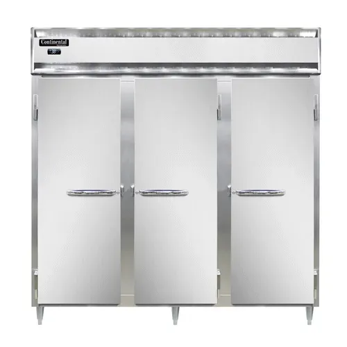 Continental Refrigerator D3RNSS 78'' 3 Section Door Reach-In Refrigerator