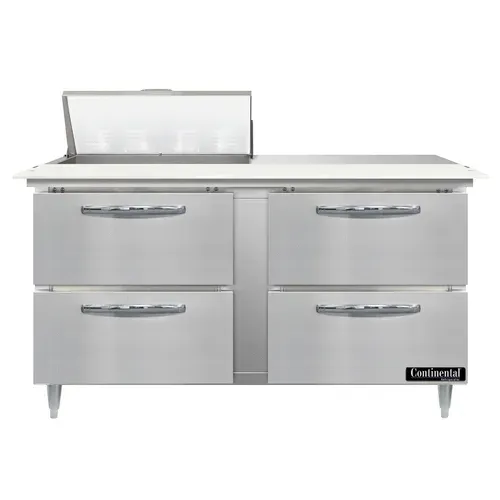 Continental Refrigerator D60N8C-D 60'' Refrigerated Sandwich / Salad Prep Table with