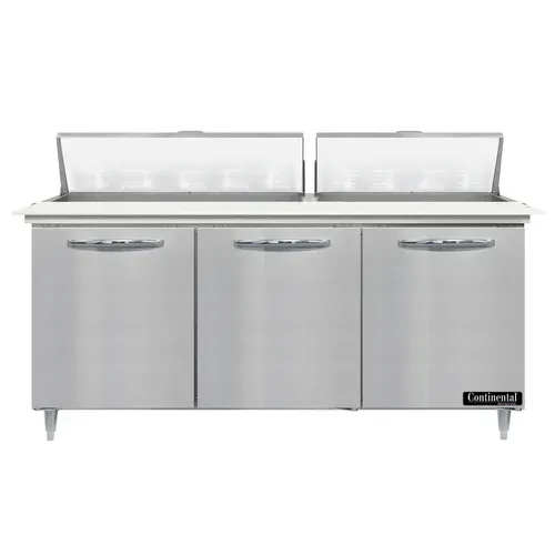 Continental Refrigerator D72N18C 72'' Refrigerated Sandwich / Salad Prep Table with