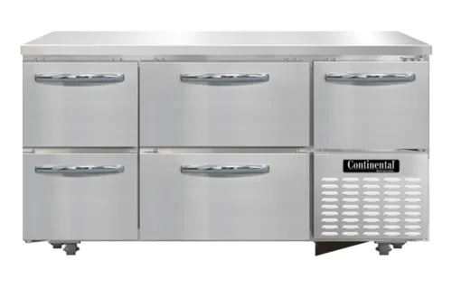 Continental Refrigerator Continental Refrigerator RA60N-U-D 60.19'' Section Undercounter Refrigerator with and Compressor