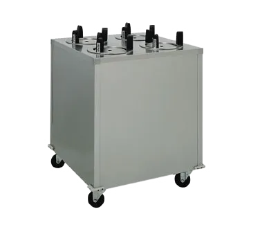 Delfield CAB4-1200ET Stainless Steel Enclosed Base 4 Stack Heated Mobile Plate Dish Dispenser for 10-1/8" to 12" Dishes
