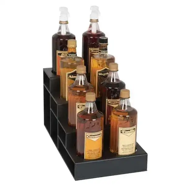 Dispense-Rite CTBH-8BT Lighted Liquor Bottle Display, Countertop, 4-Tier with , 8 Bottle Capacity - 9.50"W x 17.00"D x 9.13"H