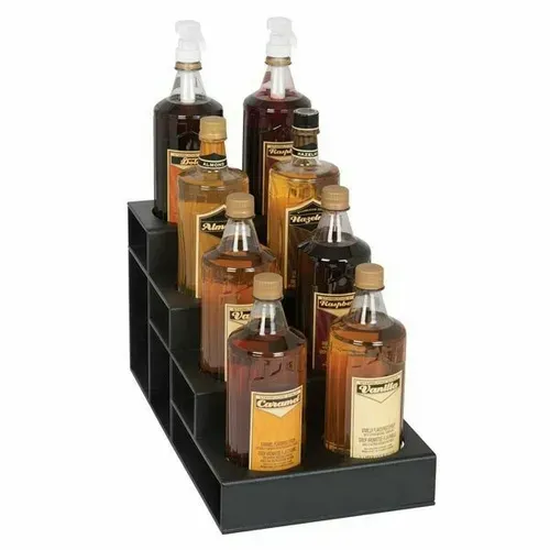 Dispense-Rite CTBH-8BT Lighted Liquor Bottle Display, Countertop, 4-Tier with , 8 Bottle Capacity - 9.50"W x 17.00"D x 9.13"H