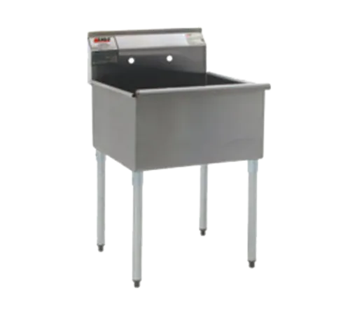Eagle Group 1824-1-16/3 Commercial Sink, (1) One Compartment, 16 Gauge Stainless Steel Construction with Galvanized Steel Legs and without Drainboard - 25.38" W