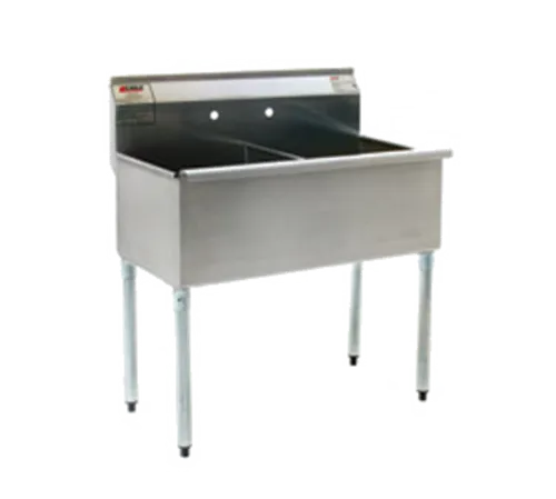Eagle Group 2460-2-16/3 Commercial Sink, (2) Two Compartment, 16 Gauge Stainless Steel Construction with Galvanized Steel Legs and without Drainboard - 61.38" W