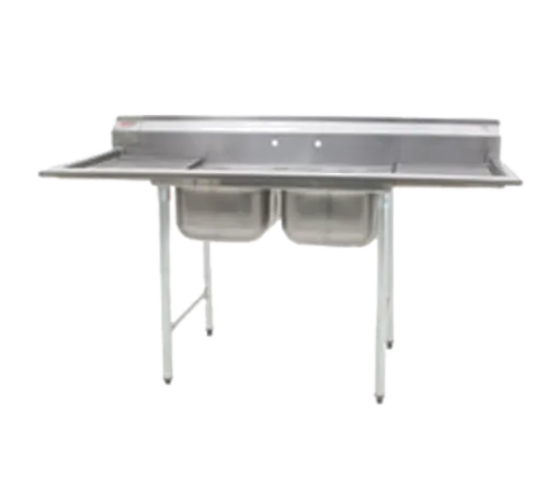 Eagle Group 412-16-2-18R-X Commercial Sink, (2) Two Compartment, Stainless Steel Construction with Galvanized Steel Legs and With Right-hand Drainboard - 56.63" W