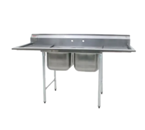 Eagle Group 414-16-2-18 Commercial Sink, (2) Two Compartment, Stainless Steel Construction with Galvanized Steel Legs and with 2 Drainboards - 72.25" W