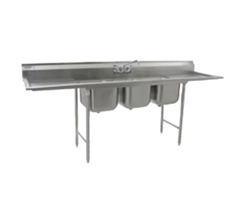 Eagle Group 414-16-3-24-X Commercial Sink, (3) Three Compartment, Stainless Steel Construction with Galvanized Steel Legs and with 2 Drainboards - 102" W