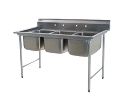 Eagle Group 414-18-3-X Commercial Sink, (3) Three Compartment, Stainless Steel Construction with Galvanized Steel Legs and without Drainboard - 65.5" W