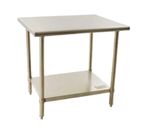 Eagle Group BPT-2448EL Work Table, 18 Gauge Stainless Steel Top with Galvanized Steel Undershelf and without Backsplash - 48"W x 24"D
