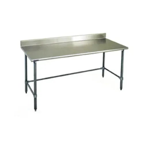Eagle Group BPT-2448GTB-BS Work Table, Stainless Steel Top with Open Base and 4 1/2" Backsplash - 48"W x 24"D