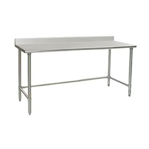 Eagle Group BPT-2448STEB-BS Work Table, 16 Gauge Stainless Steel Top with Open Base and 4 1/2" Backsplash - 48"W x 24"D