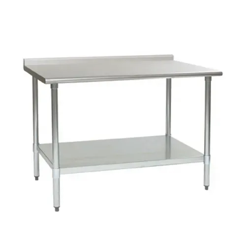 Eagle Group BPT-2472B-UT Work Table, 16 Gauge Stainless Steel Top with Galvanized Steel Undershelf and 1 1/2" Backsplash - 72"W x 24"D