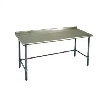 Eagle Group BPT-2496GTB-UT Work Table, 16 Gauge Stainless Steel Top with Open Base and 1 1/2" Backsplash - 96"W x 24"D