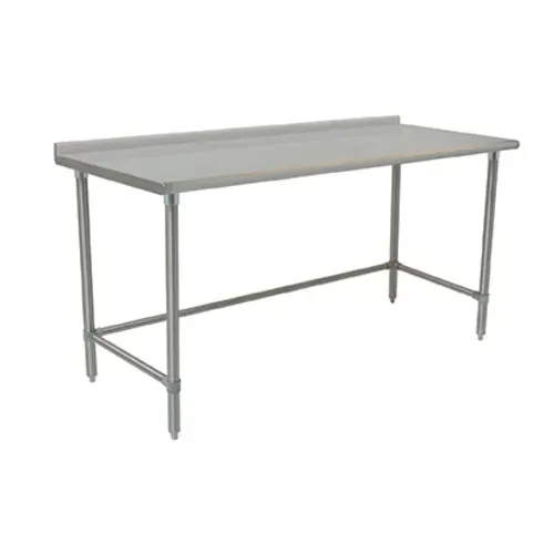 Eagle Group BPT-2496STB-UT Work Table, Stainless Steel Top with Open Base and 1 1/2" Backsplash - 96"W x 24"D