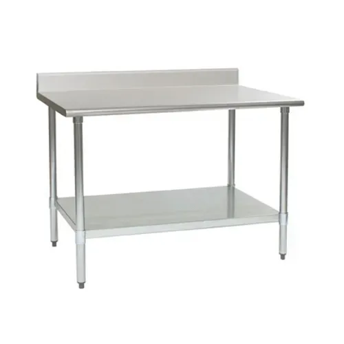 Eagle Group BPT-3036B-BS Work Table, Stainless Steel Top with Galvanized Steel Undershelf and 4 1/2" Backsplash - 36"W x 30"D
