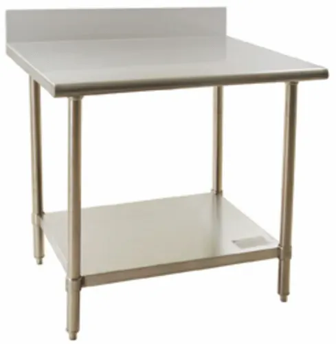 Eagle Group BPT-3048KL Work Table, 18 Gauge Stainless Steel Top with Galvanized Steel Undershelf and 4 1/2" Backsplash - 48"W x 30"D