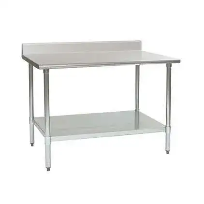 Eagle Group BPT-3060B-BS Work Table, Stainless Steel Top with Galvanized Steel Undershelf and 4 1/2" Backsplash - 60"W x 30"D