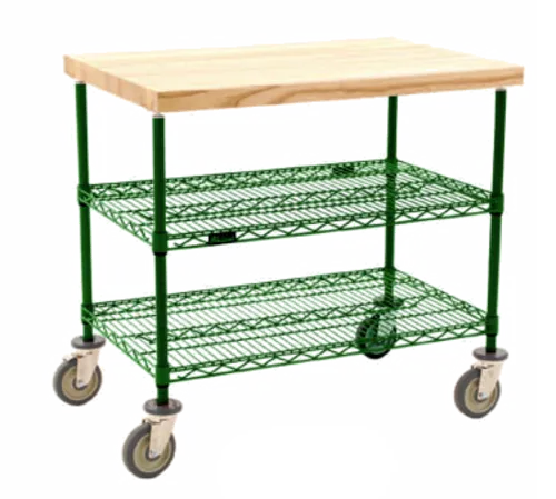 Eagle Group DC2448V Open Base Gray Epoxy Finish 2 Shelf Utility Cart, with 5" casters - 24"W x 48"L x 34"H