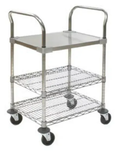 Eagle Group EU3-1836CS Open Base 500 Lb Capacity 2 Shelf Utility Cart, with 4" casters - 36"W x 18"D