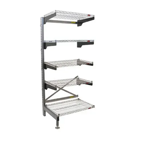 Eagle Group Q1848VG86A-5 Q-LEVER Cantilever Add-On Shelving Unit,  5-tier,  49-1/2"W x 23"D x 86"H overall size