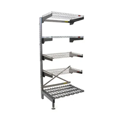 Eagle Group Q2472V86A-5D Q-LEVER Cantilever Add-On Shelving Unit,  5-tier,  73-1/2"W x 29"D x 86"H overall size