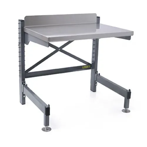 Eagle Group Q3048V36-WO Q-LEVER Worktable,  open base,   48"W x 30"D 14/304 stainless steel table top with 4-1/2"H backsplash
