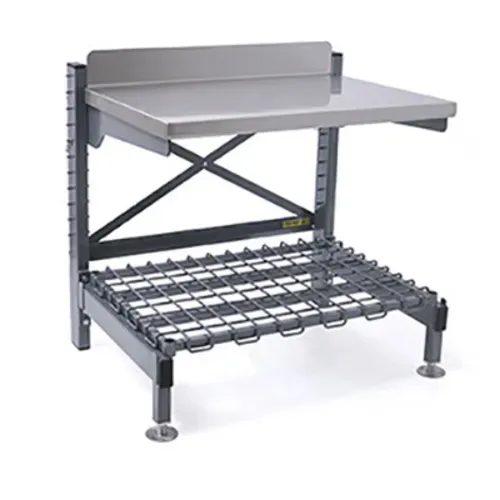 Eagle Group Q3048VG36-WS Q-LEVER Worktable,  with storage shelf,   48"W x 30"D 14/304 stainless steel table top with 4-1/2"H backsplash