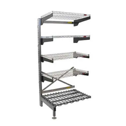 Eagle Group Q3048VG76A-5D Q-LEVER Cantilever Add-On Shelving Unit,  5-tier,  49-1/2"W x 35"D x 76"H overall size