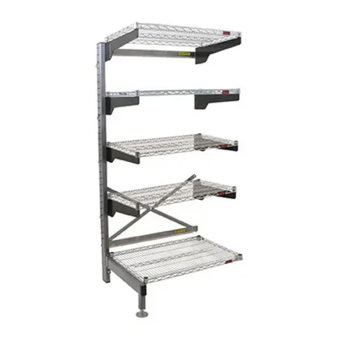 Eagle Group Q3060VG76A-5 Q-LEVER Cantilever Add-On Shelving Unit,  5-tier,  61-1/2"W x 35"D x 76"H overall size