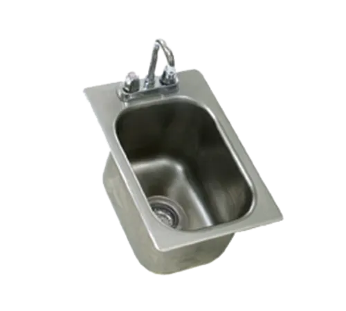 Eagle Group SR10-14-9.5-1 Self-Rimming 18 Gauge Type 304 Stainless Steel 10" x 14" x 9-1/2" 1 Compartment Drop-In Sink / Deck Mounted Gooseneck Faucet