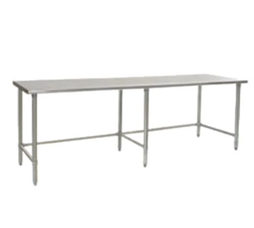 Eagle Group T24132STB Work Table, 16 Gauge Stainless Steel Top with Open Base, Stainless Steel Legs and without Backsplash - 132"W x 24"D x 35.13"H